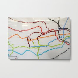 London Lego Underground Map Metal Print