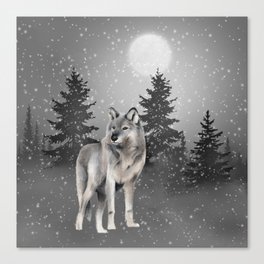 Woodland Forest 14 Wolf Canvas Print