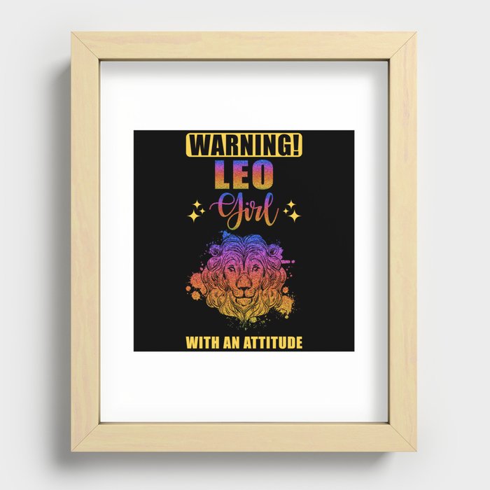 Warning Leo Girl with Attitude Recessed Framed Print