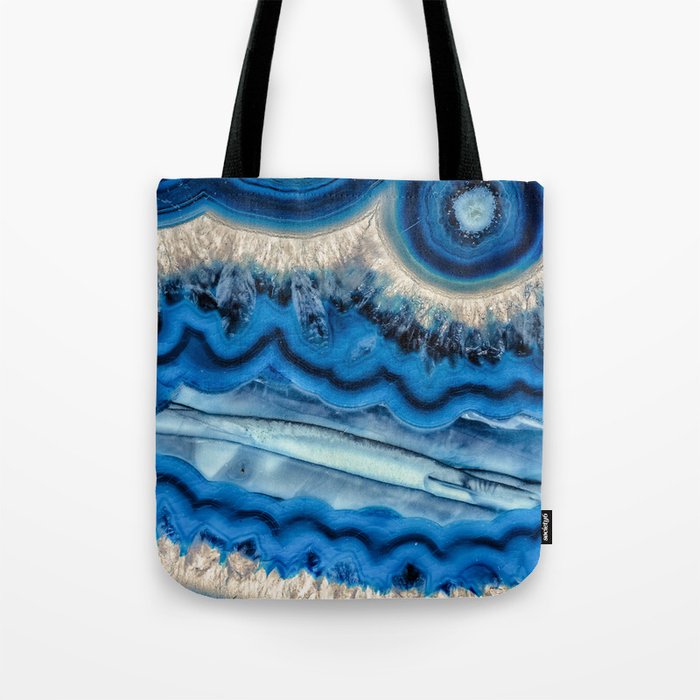 Blue wave Agate Tote Bag