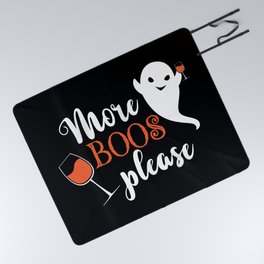More Boos Please Cool Halloween Ghost Picnic Blanket