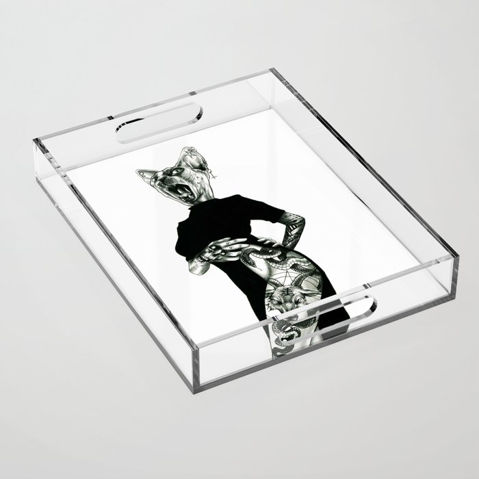 The Hipster Sphynx (female version) Acrylic Tray