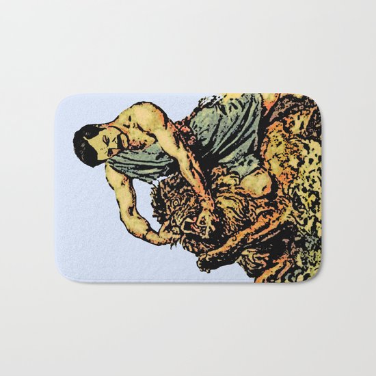 Ron Swanson Slaying A Lion | Parks and Recreation Bath Mat
