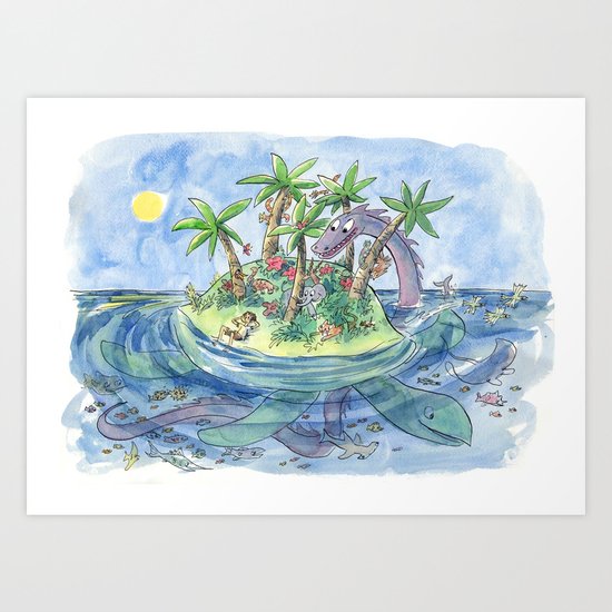 I'm On An Island Art Print