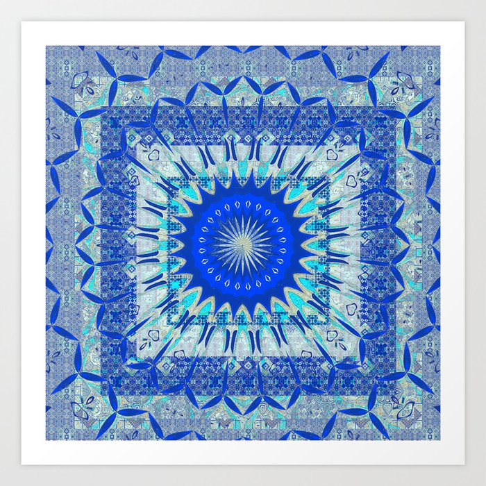 Mental Clarity Embroidery Boho Mandala Art Print