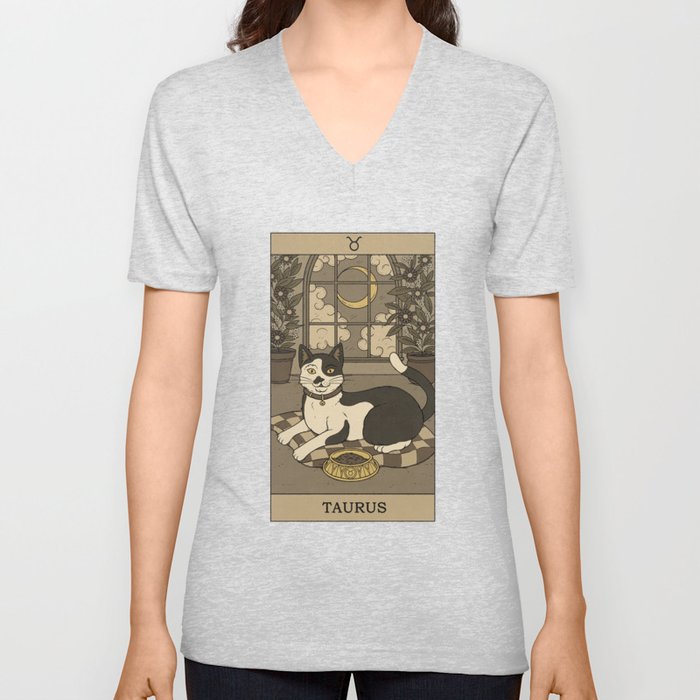 Taurus Cat V Neck T Shirt