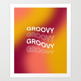 Groovy Gradient Graphic Art Print