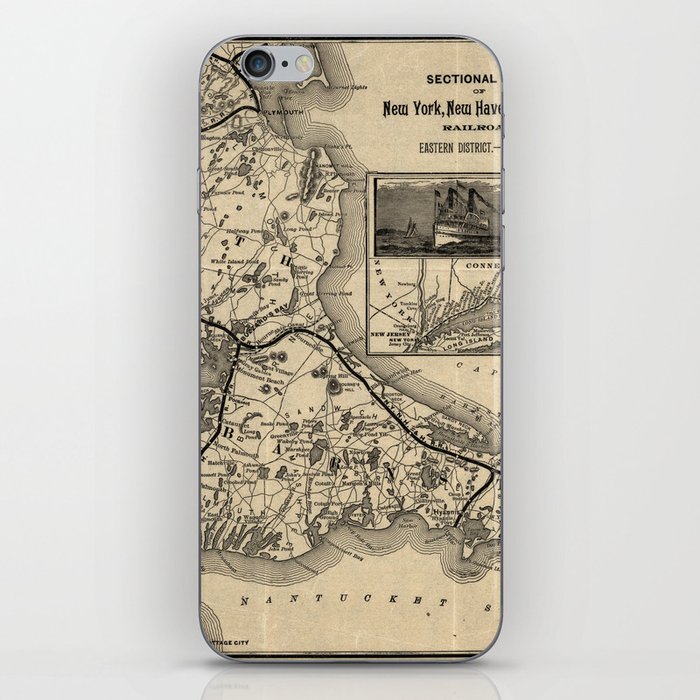 Sectional Map of New York, New Haven and Hartford Railroad Eastern District, Cape Cod-1893 iPhone Skin