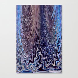 Dark Blue Zigzag Paint Abstract Canvas Print