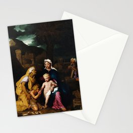 The Holy Family With Saint Elisabeth And The Infant John The Baptist,Noël Nicolas Coypel Stationery Card