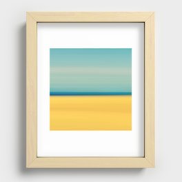 Yellow Sand Blue Sky Abstract Beach Photography Recessed Framed Print