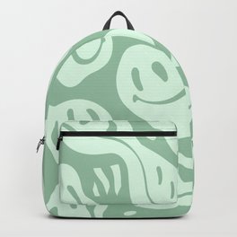 Minty Fresh Melted Happiness Backpack | Swirl, Smile, Groovy, Liquify, Scandinavian, Graphicdesign, Maximalist, Retro, Abstract, Smiley 