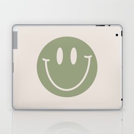 Sage Green Smiley Face Laptop & iPad Skin