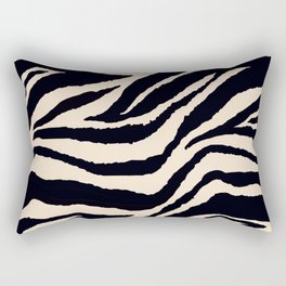 Zebra Animal Print Black and off White Pattern Rectangular Pillow