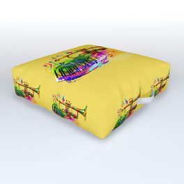 Summer music instruments design Outdoor Floor Cushion | Colorful, Concert, Piano, Musicnotes, Jazz, Festival, Modern, Abstract, Pop Art, Music 