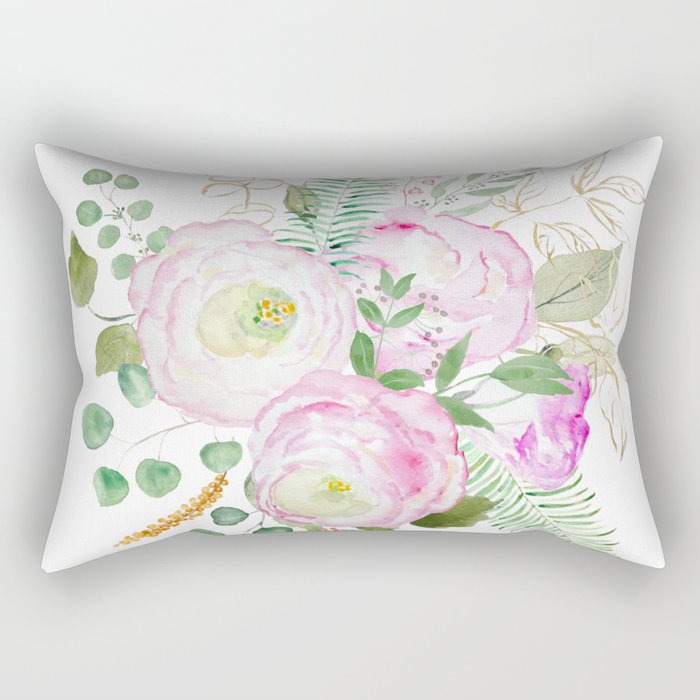 pink eustoma flowers arrangement  Rectangular Pillow