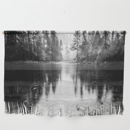 Forest Reflection Lake - Black and White  - Nature Photography Wall Hanging