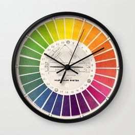 Vintage Color Wheel Art Teaching Tool Rainbow Mood Chart Wall Clock