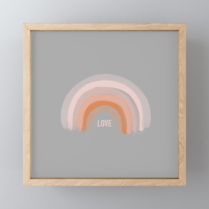 Love - Pastel Rainbow Framed Mini Art Print