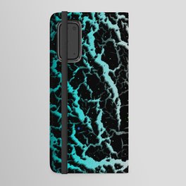 Cracked Space Lava - Cyan/White Android Wallet Case