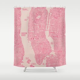 New York map Shower Curtain