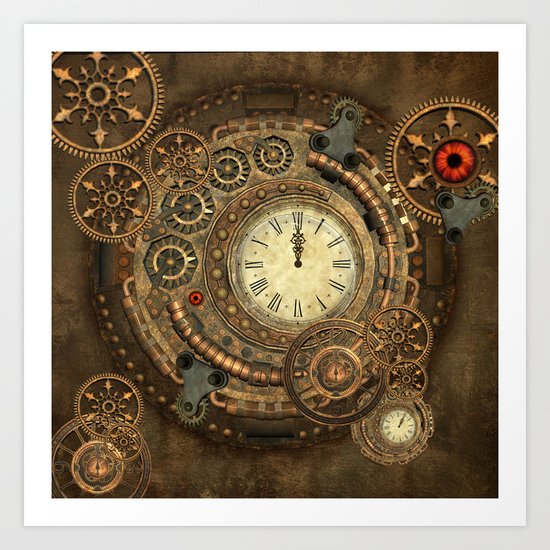 Steampunk, clockwork Art Print