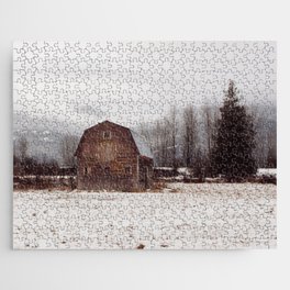 Winter Mountain Homestead Jigsaw Puzzle