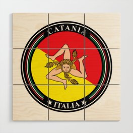 Catania Sicilia Italy Flag Wood Wall Art