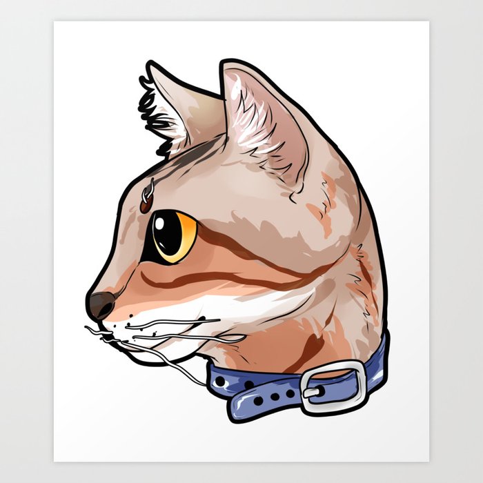 Sokoke Cat Face Cats Kitty Cute Crazy Love Cartoon Art Print By