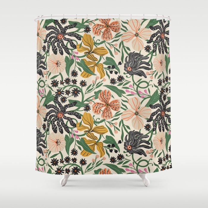 Merrick Floral - creme Shower Curtain