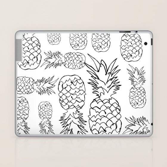 Single Line Pineapple Laptop Ipad Skin By Kikicastel Society6