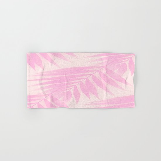 Palm Leaves in Pink Shades Hand & Bath Towel