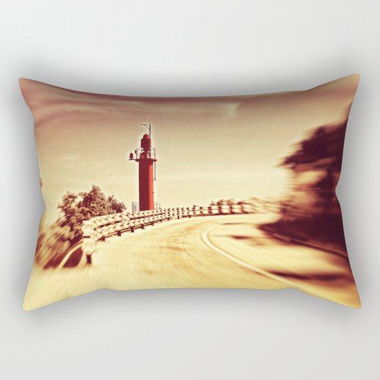 Lighthouse on the road Rectangular Pillow