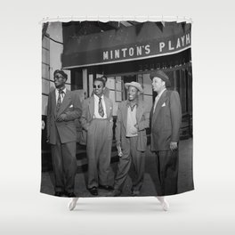 Thelonious Monk, Howard McGhee, Roy Eldridge, and Teddy Hill, Minton's Playhouse, 1947 photography - photograph Shower Curtain
