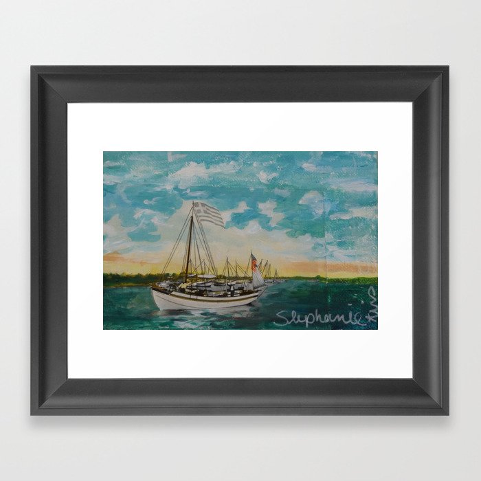 post card in a painting Framed Art Print