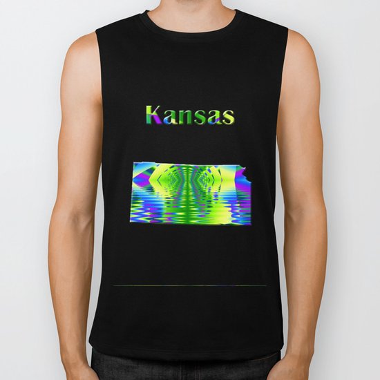 Kansas Map Biker Tank