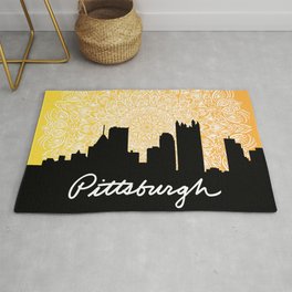 Pittsburgh Mandala Sunset Area & Throw Rug