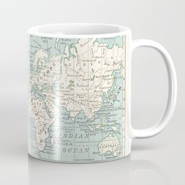 World Map in Blue and Cream Mug