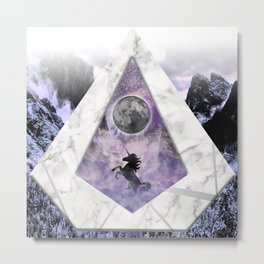 Moon Unicorn Metal Print