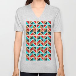 Abstract Geometric Christmas Pattern 11 V Neck T Shirt