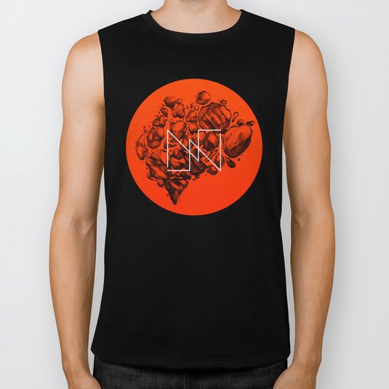 Old School Rocks (Orange Rock Version) Biker Tank