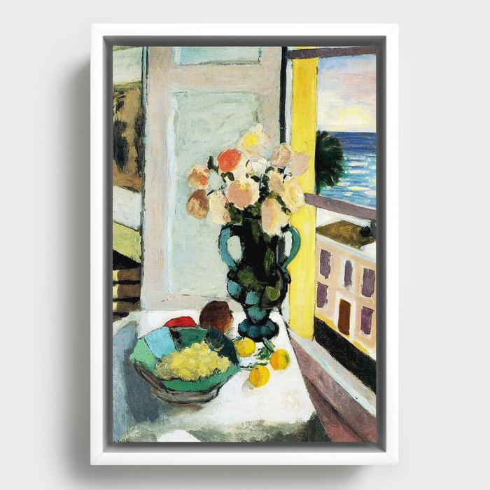 dramatisk Lav Tag det op Henri Matisse Flowers in front of a Window Framed Canvas by artrader |  Society6