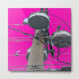 Electric Pink Bubble Gum Bitches! Metal Print | Pretty, Pop Art, Cables, Plastic, Photo, Metal, Bolts, Pole, Blue, Electricpole 