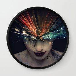 Clairvoyant Wall Clock | Lights, Street, Digital, Surreal, Collage, Cars 