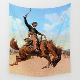 Frederic Remington Western Art “The Buck Jumper” Wall Tapestry