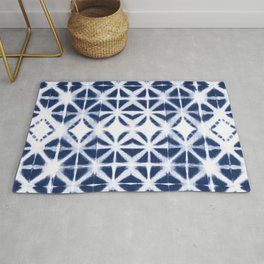 Moroccan design white and indigo blue Area & Throw Rug