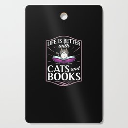 Cat Read Book Reader Reading Librarian Cutting Board