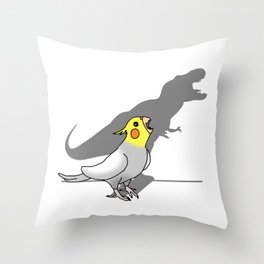 T-rex shadow - cockatiel Throw Pillow