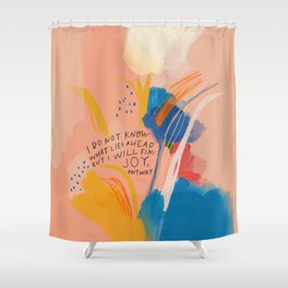 Find Joy. The Abstract Colorful Florals Shower Curtain
