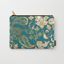 Golden Indian henna in green Carry-All Pouch